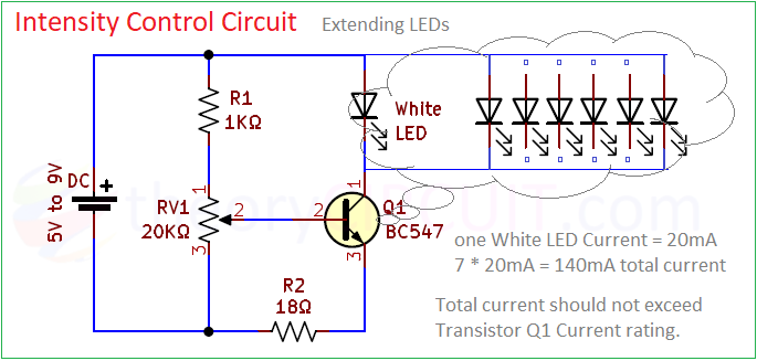 Parallel LEDs Intensity Control Circuit TheoryCIRCUIT Do It