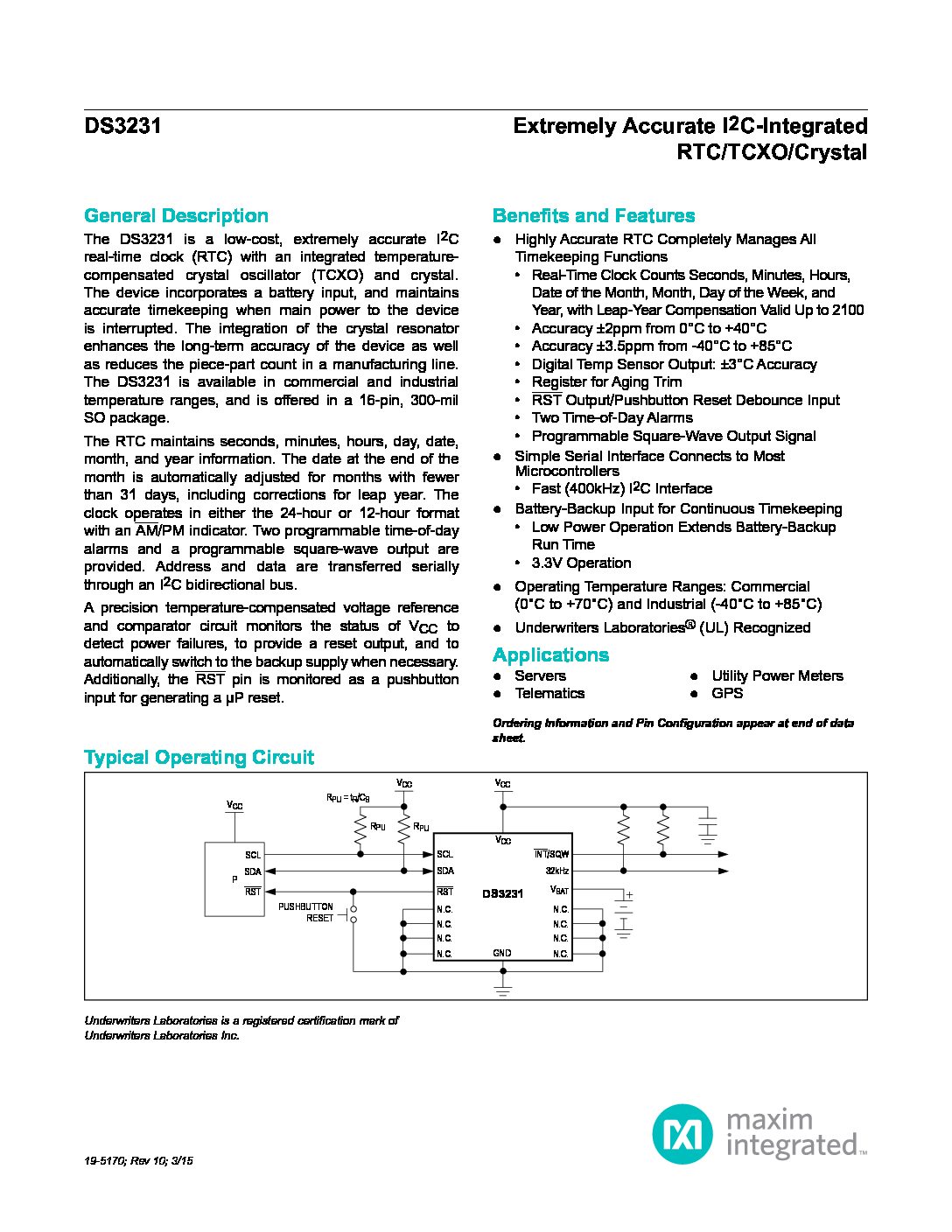 Ds Rtc Module Pinout Real Time Clock Module Datasheet Off