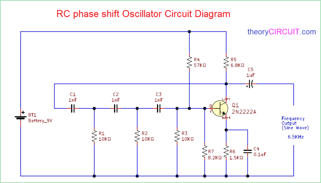 RC Phase Shift Oscillator Circuit