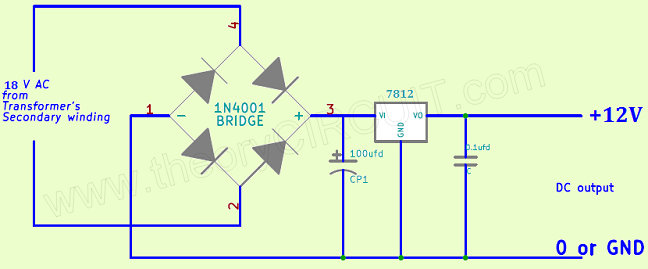 AC to DC 12V Regulated Power supply