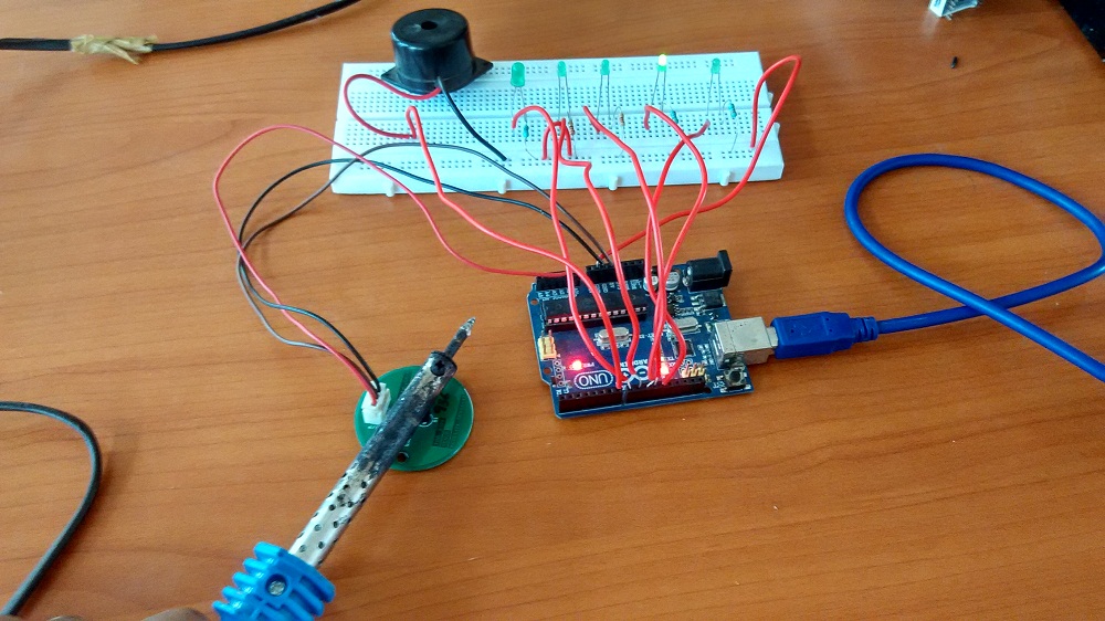 Temperature level bar graph using Arduino