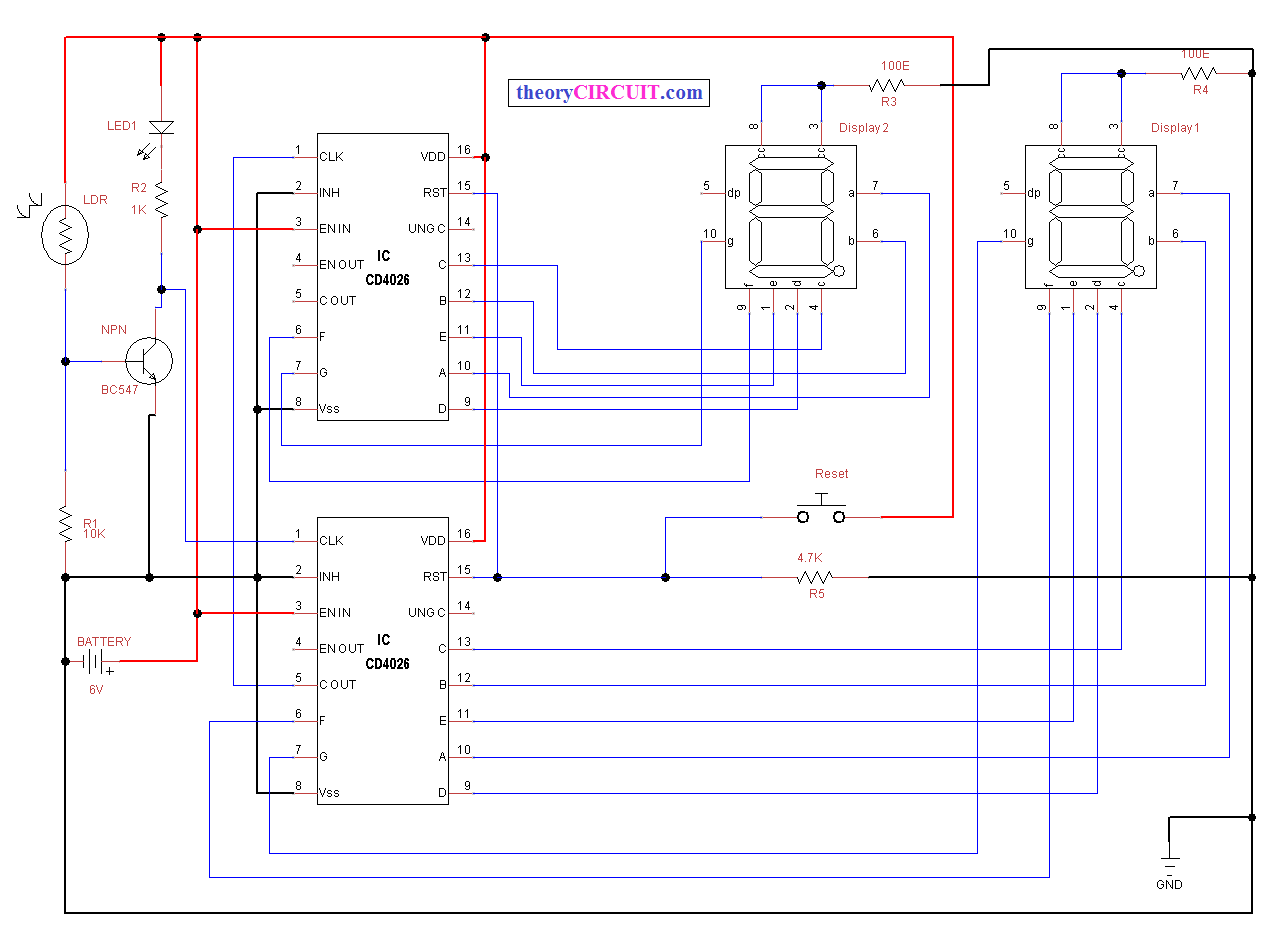 Seven Segment Visitors Counter Theorycircuit Do It Yourself 2891