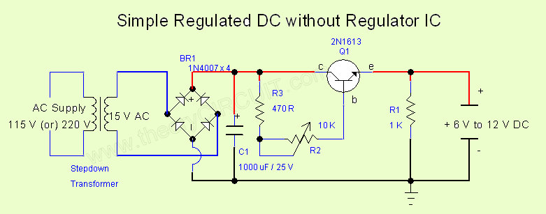 Simple Regulated DC without Regulator IC
