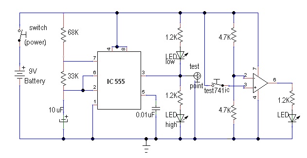 Tester-for-IC555-timer-and-IC741-op-amp
