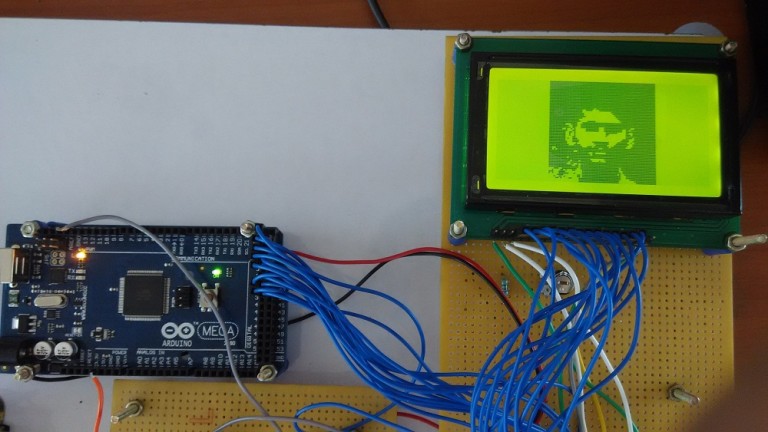 Interface Graphical LCD (KS0108) with Arduino