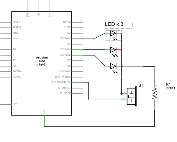 running-led-buzzer-circuit