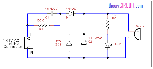 Main power supply indicator