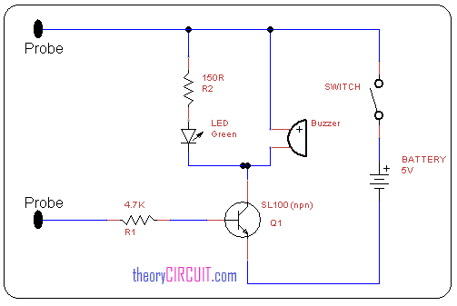 simple continuity tester circuit diagram