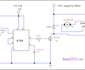 Forward Reverse DC motor control diagram with timer IC