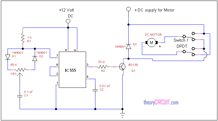 automatic forward and reverse motor control circuit