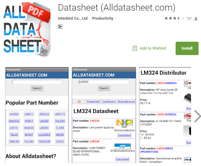 Datasheet app
