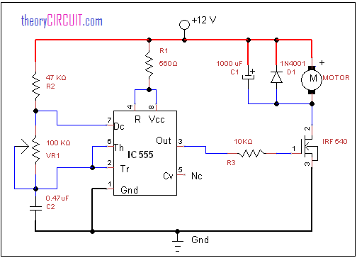 Dc Motor Speed Control Circuit Diagram Using Timer