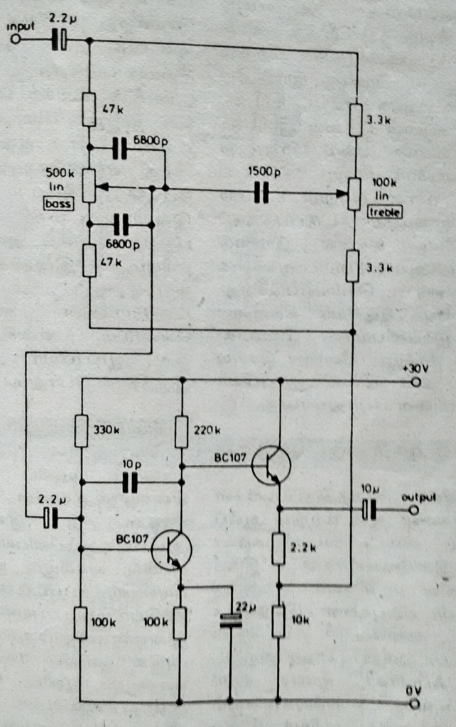 two transistor tone control circuit