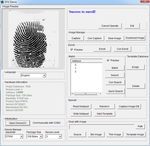 sfg fingerprint