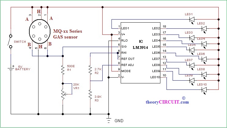 mq-gas-sensor-application-circuit-diagram - theoryCIRCUIT - Do It