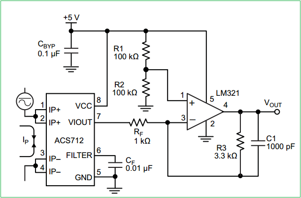 Hall Effect current sensor circuit with Arduino