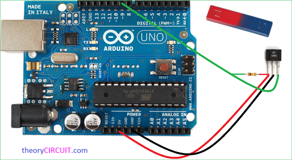 Hall Effect Sensor Arduino Program 