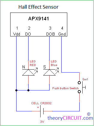 Magnet Polarity Detector Circuit circuit diagram tester 