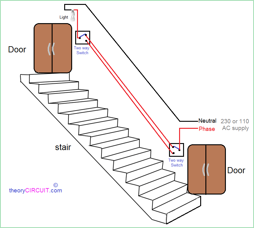 Two Way Lighting Circuit: Two Way Light Switch Connection