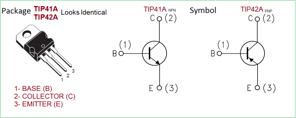 tip41a tip42a pinout