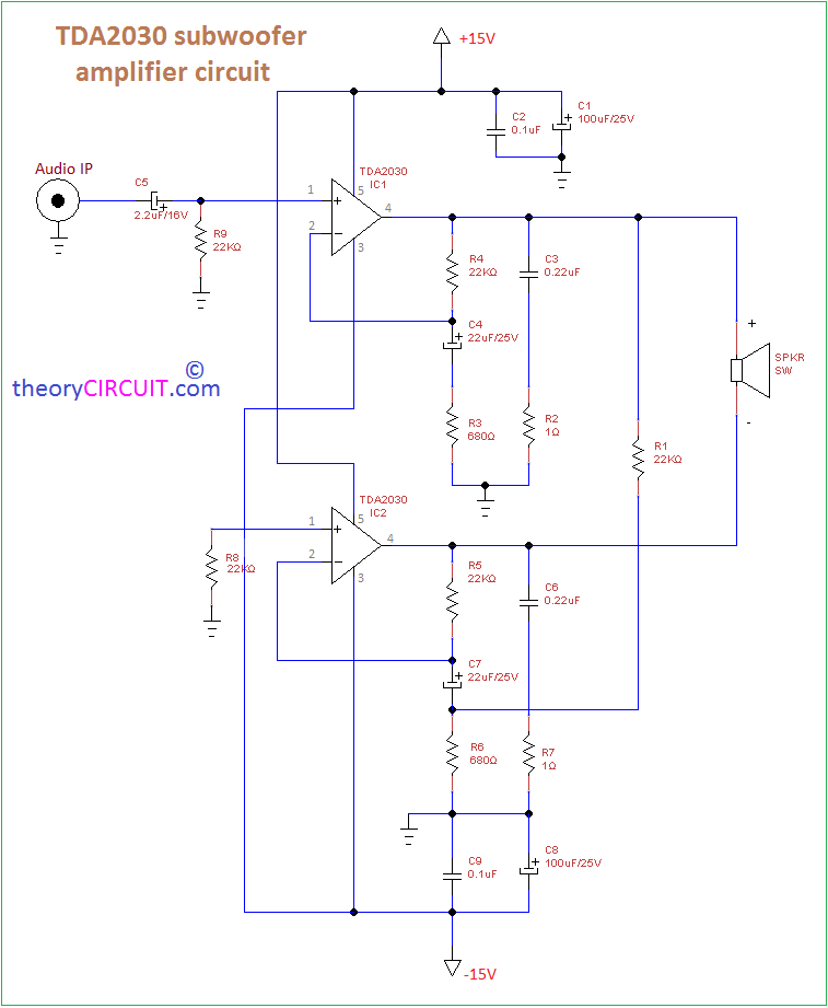 Tda2030 Subwoofer Amplifier Circuit