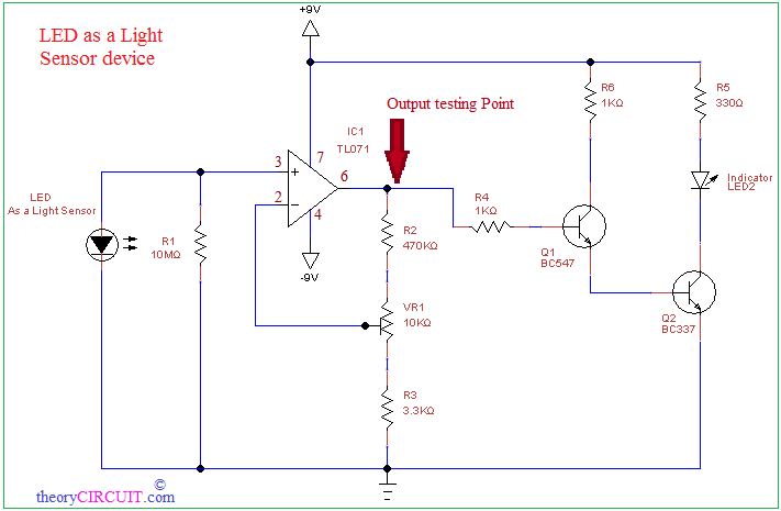 LED as a Light detector circuit