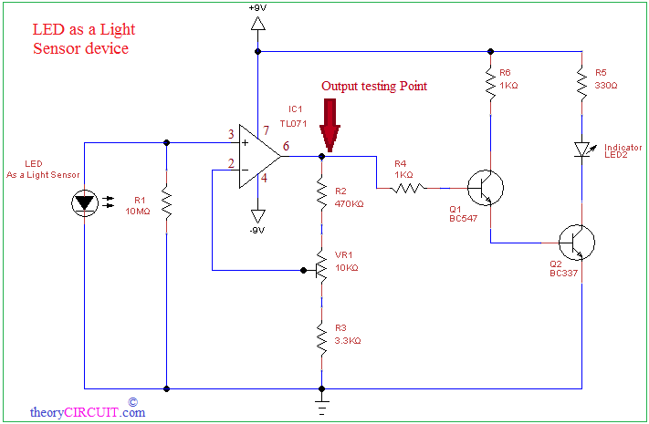 LED as a light sensor device theoryCIRCUIT Do It Yourself