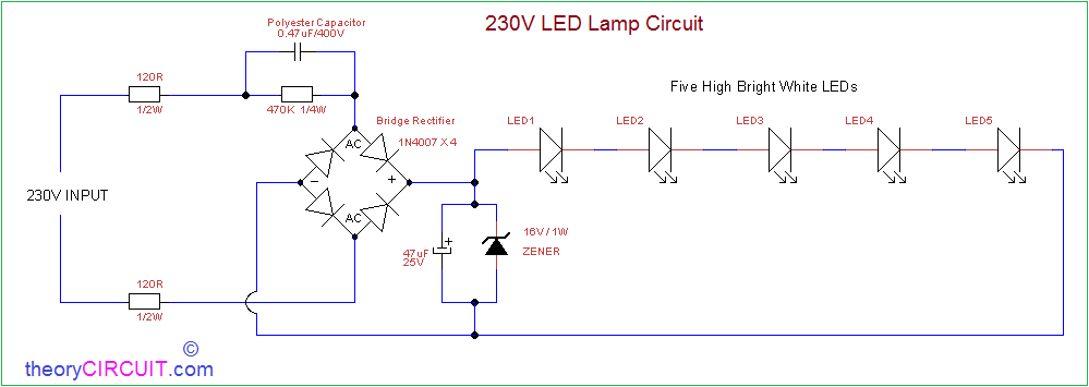 inkompetence bruger repulsion AC Powered 230V LED Circuit