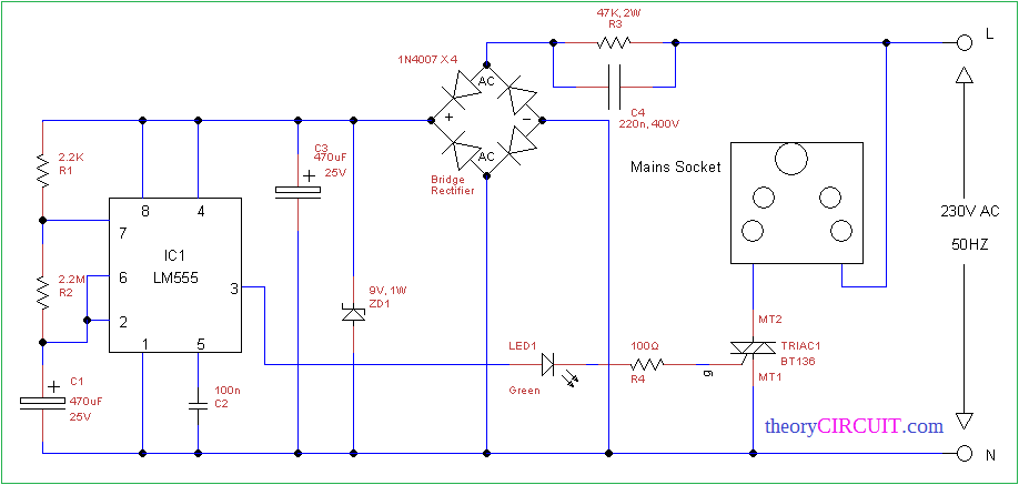 AC power outlet with Timer