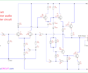 100 Watt transistor audio amplifier circuit