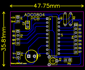 ADC0804 Breakout Board PCB