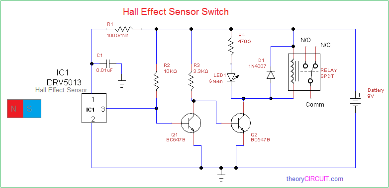 Multipurpose Hall Effect Sensor Circuit control circuit wiring diagram 