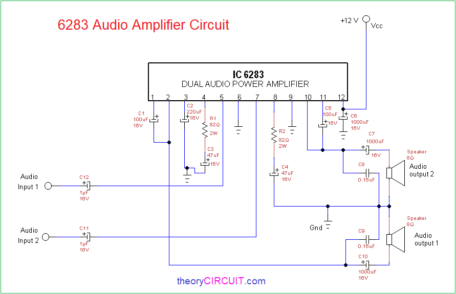 6283 Audio Amplifier Circuit