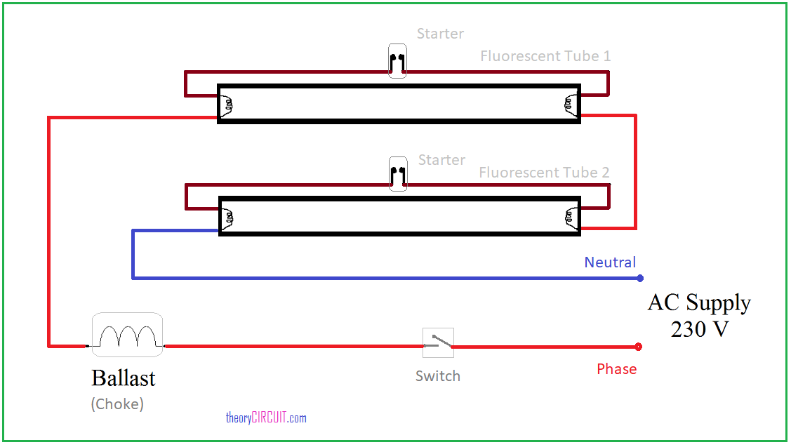 Double Tube Light Circuit Diagram wiring diagrams for fluorescent lights 