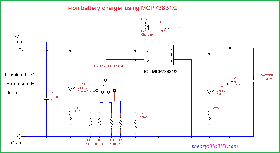 Li Ion Battery Charger Circuit