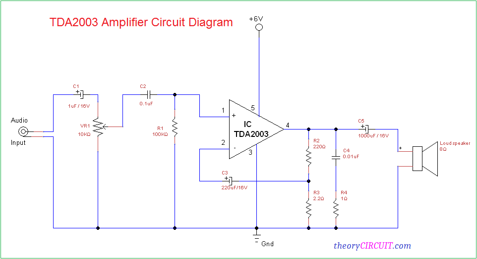 Tda2003 Amplifier Circuit Diagram