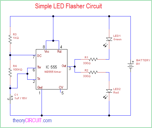 Rytmisk forpligtelse Resonate Simple LED Flasher Circuit