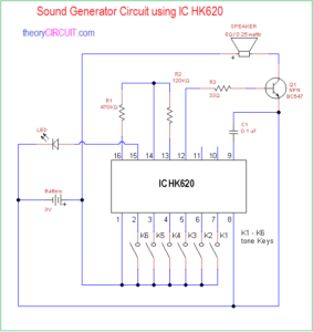 Sound Generator Circuit Using IC HK620