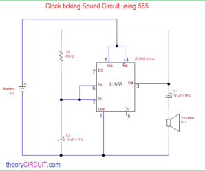 Clock Ticking Sound Circuit using 555