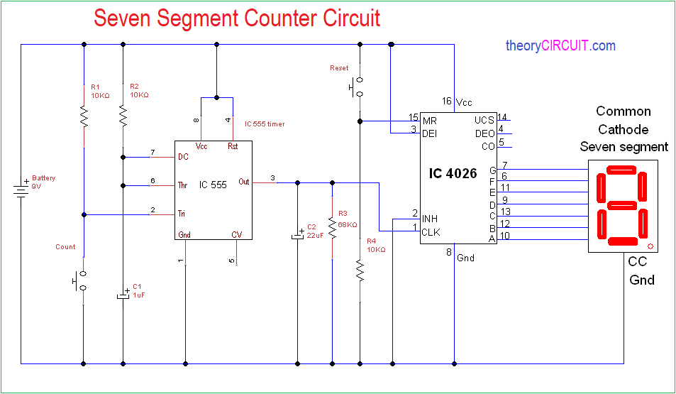 seven segment display circuit diagram