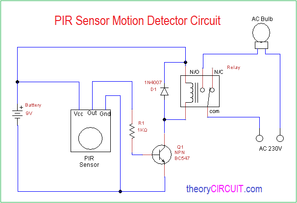 PIR Motion Detector Circuit staircase electrical wiring diagram 