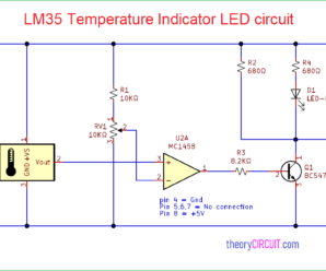 LM35 Temperature Indicator LED circuit