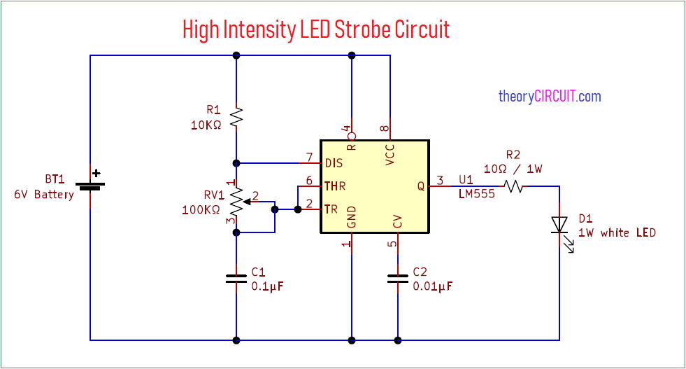 High Intensity Led Strobe Circuit   TheoryCIRCUIT   Do It Yourself