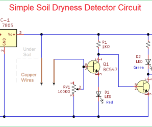 Simple Soil Dryness Detector Circuit