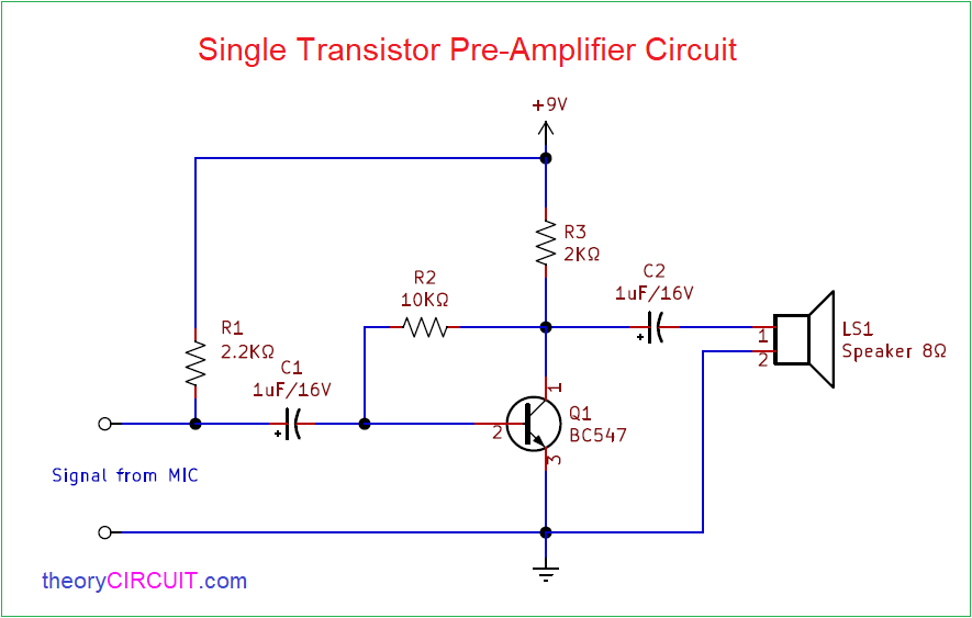 Simple Audio Amplifier Schematic 