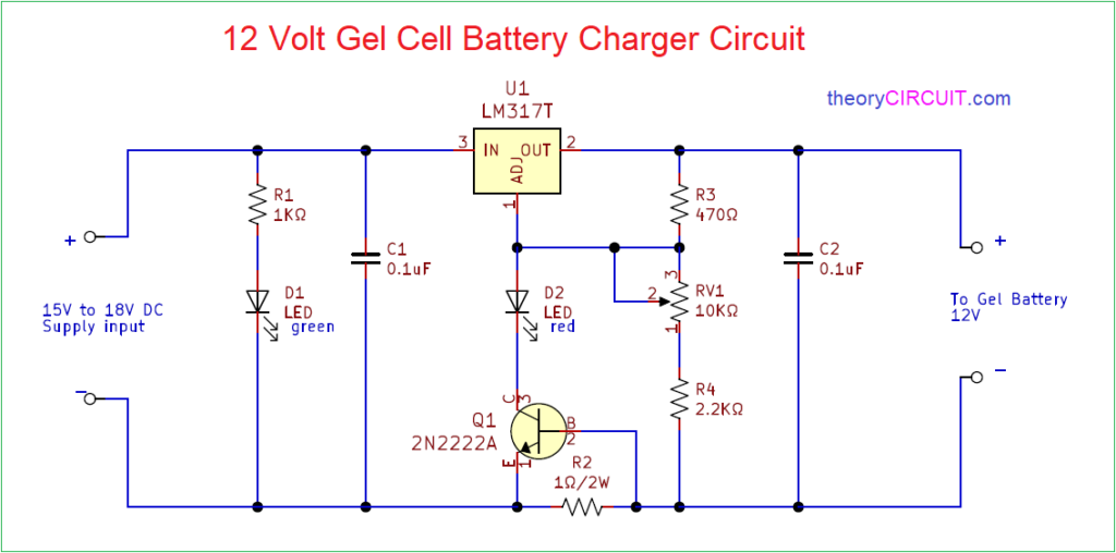 12 Volt Gel cell Battery Charger Circuit