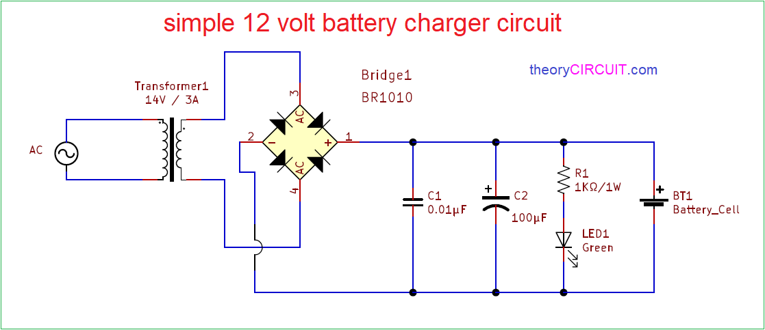 12 Volt Battery Charger Circuit Diagram