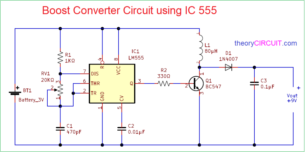 Boost Converter Circuit 555