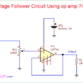 Voltage Follower Circuit Using op amp 741
