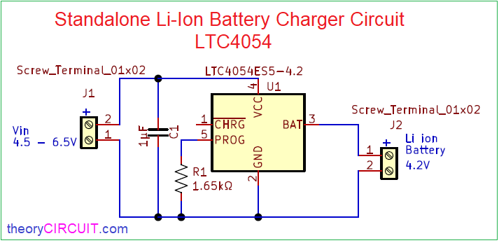 Li Ion Battery Charger Circuit Ltc4054